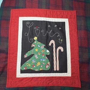 Festive Christmas Quilt with Tree and Candy Cane Design